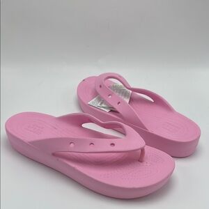 Crocs Classic Platform Flip Flop Women Size 11 Flamingo Flamant Rose